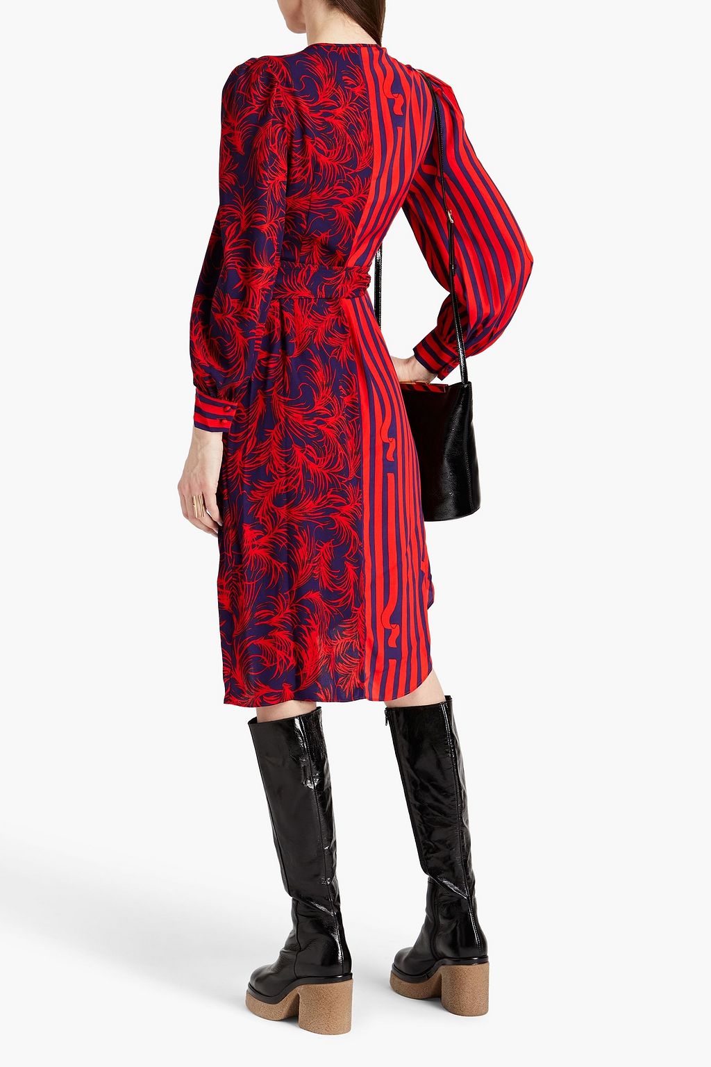 DIANE VON FURSTENBERG فستان «إيفانيا» من الكريب دي شين بتصميم ملموم مزين بطبعات