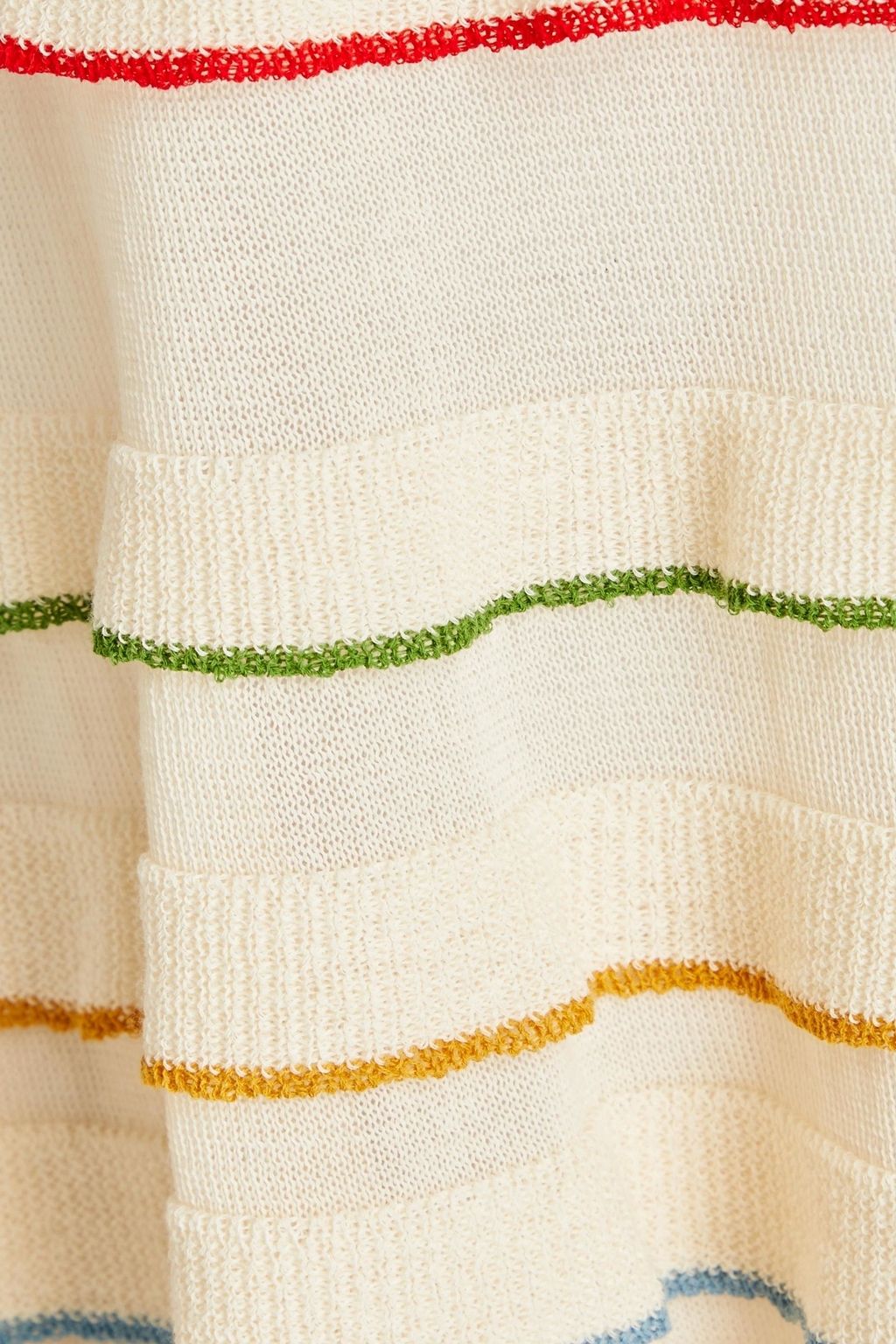 REDVALENTINO Cold-shoulder striped cotton top