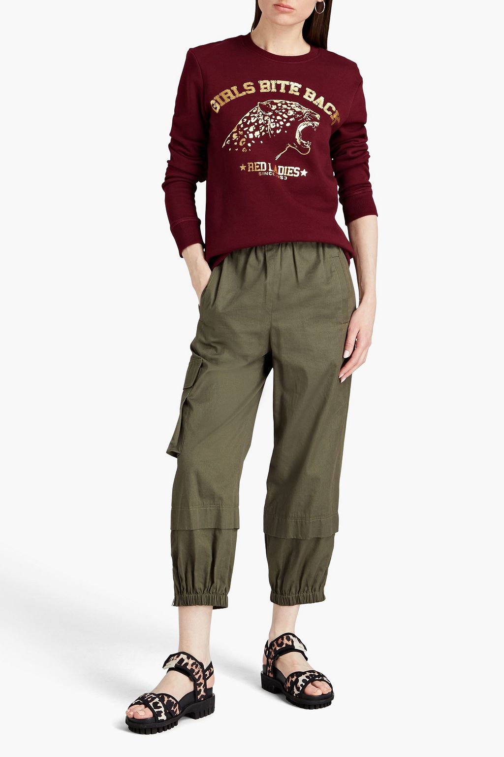 REDVALENTINO Printed French cotton-blend terry sweatshirt