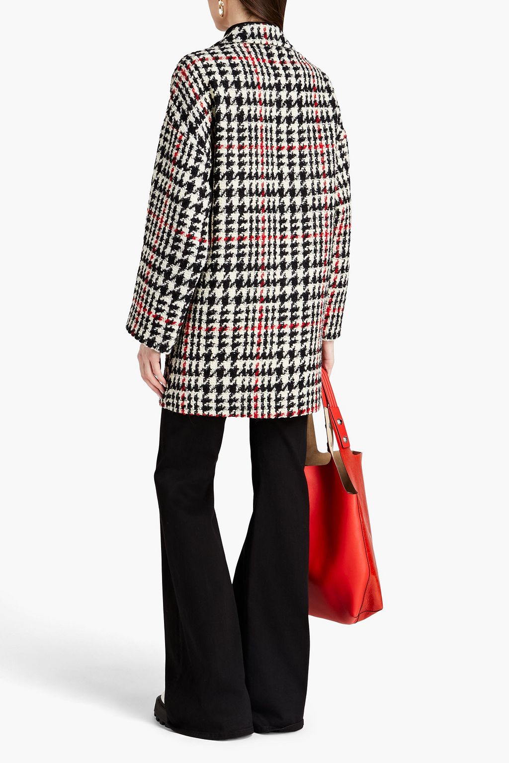REDVALENTINO Doppelreihiger Mantel aus Tweed aus einer Wollmischung