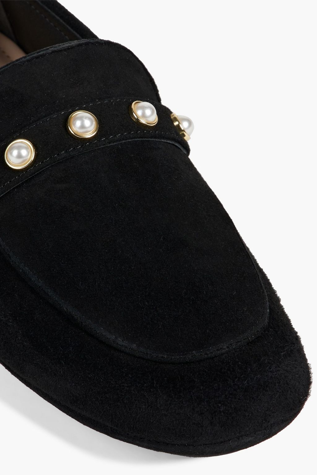 STUART WEITZMAN حذاء لوفر ’ألبيرلز’ من الجلد السويدي مزين بزخارف