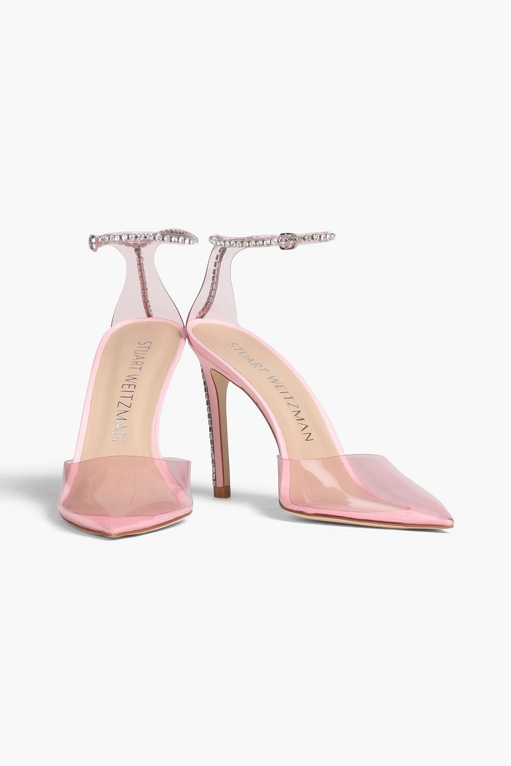STUART WEITZMAN Glam 100 장식 디테일 가죽 & PVC 펌프스