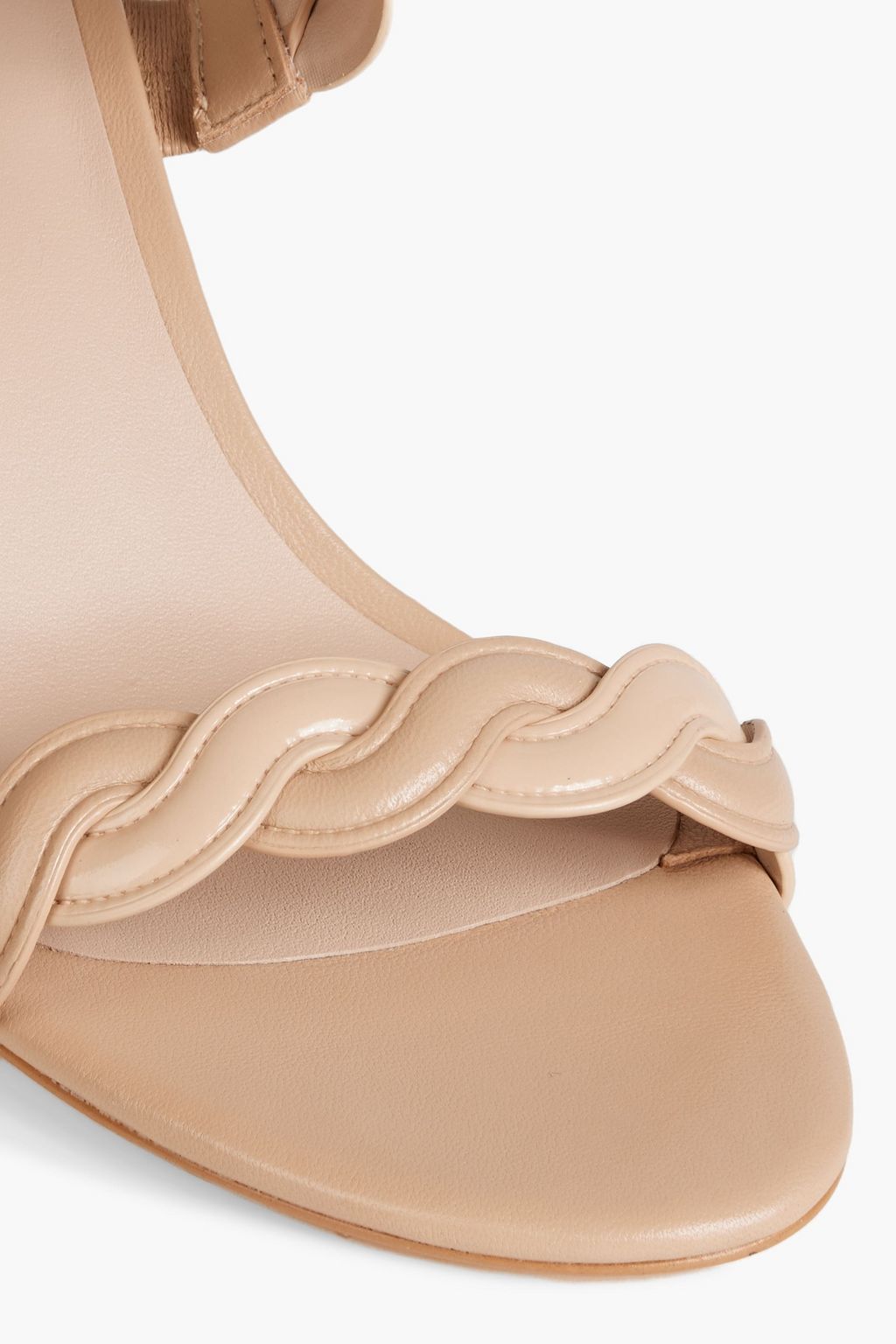STUART WEITZMAN Twistie Block 75 smooth and patent-leather mules