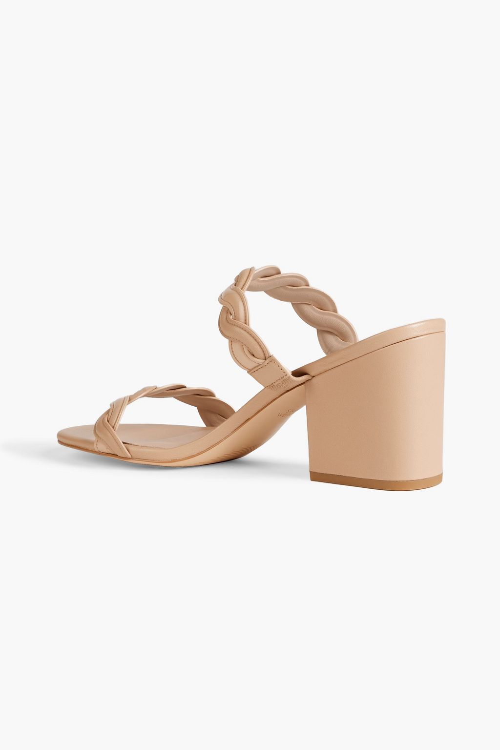 STUART WEITZMAN Twistie Block 75 smooth and patent-leather mules