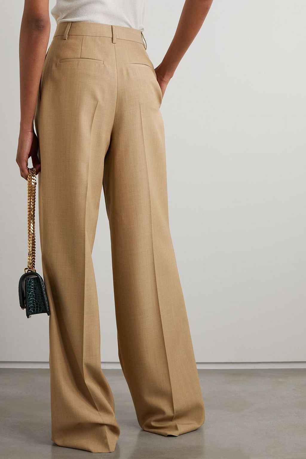BURBERRY Pleated wool straight-leg pants