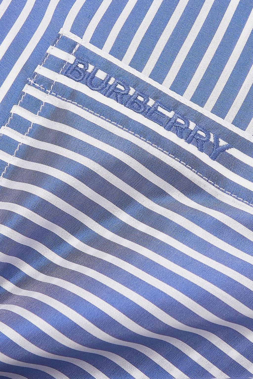BURBERRY Embroidered striped silk shirt