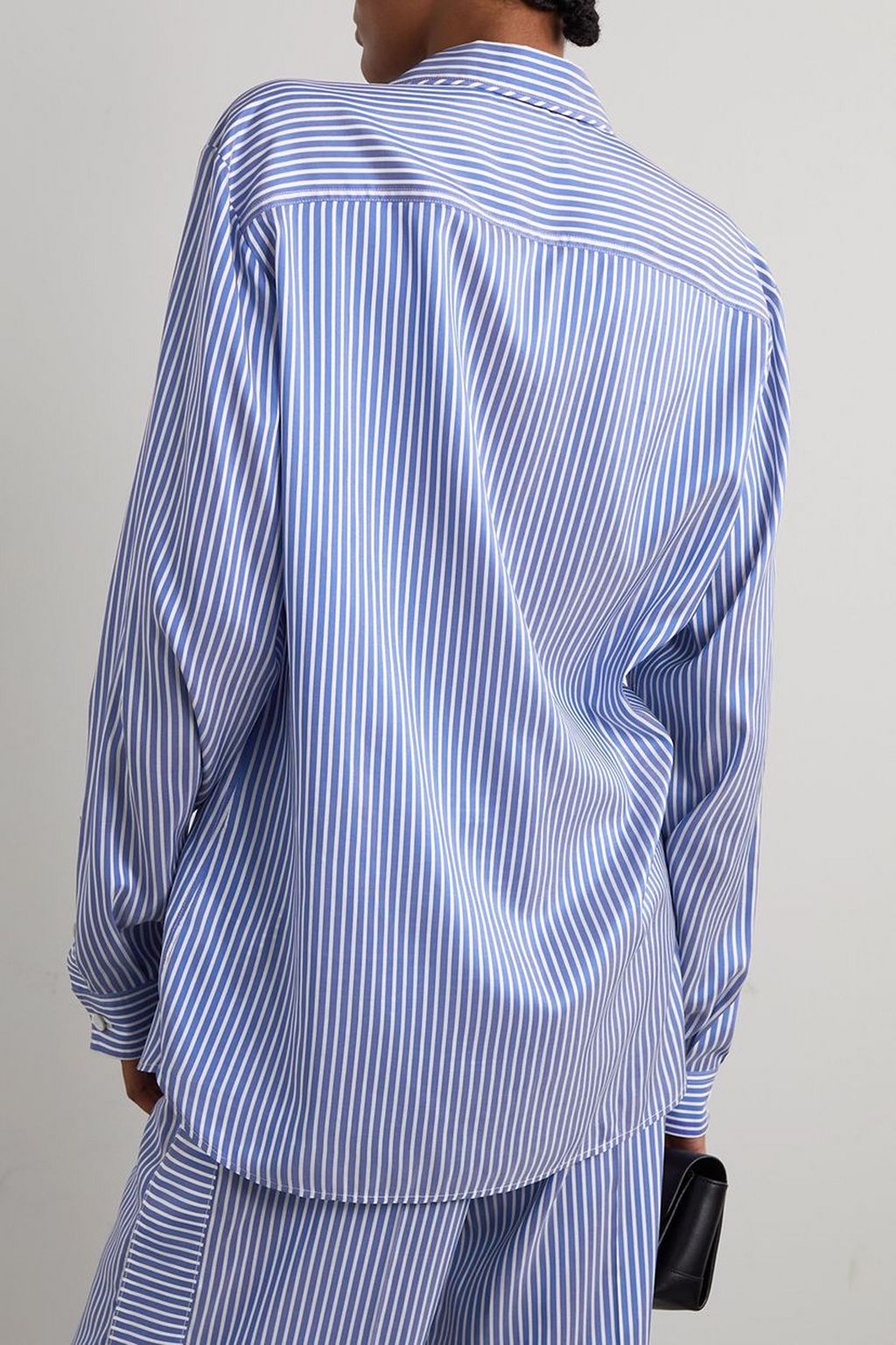 BURBERRY Embroidered striped silk shirt