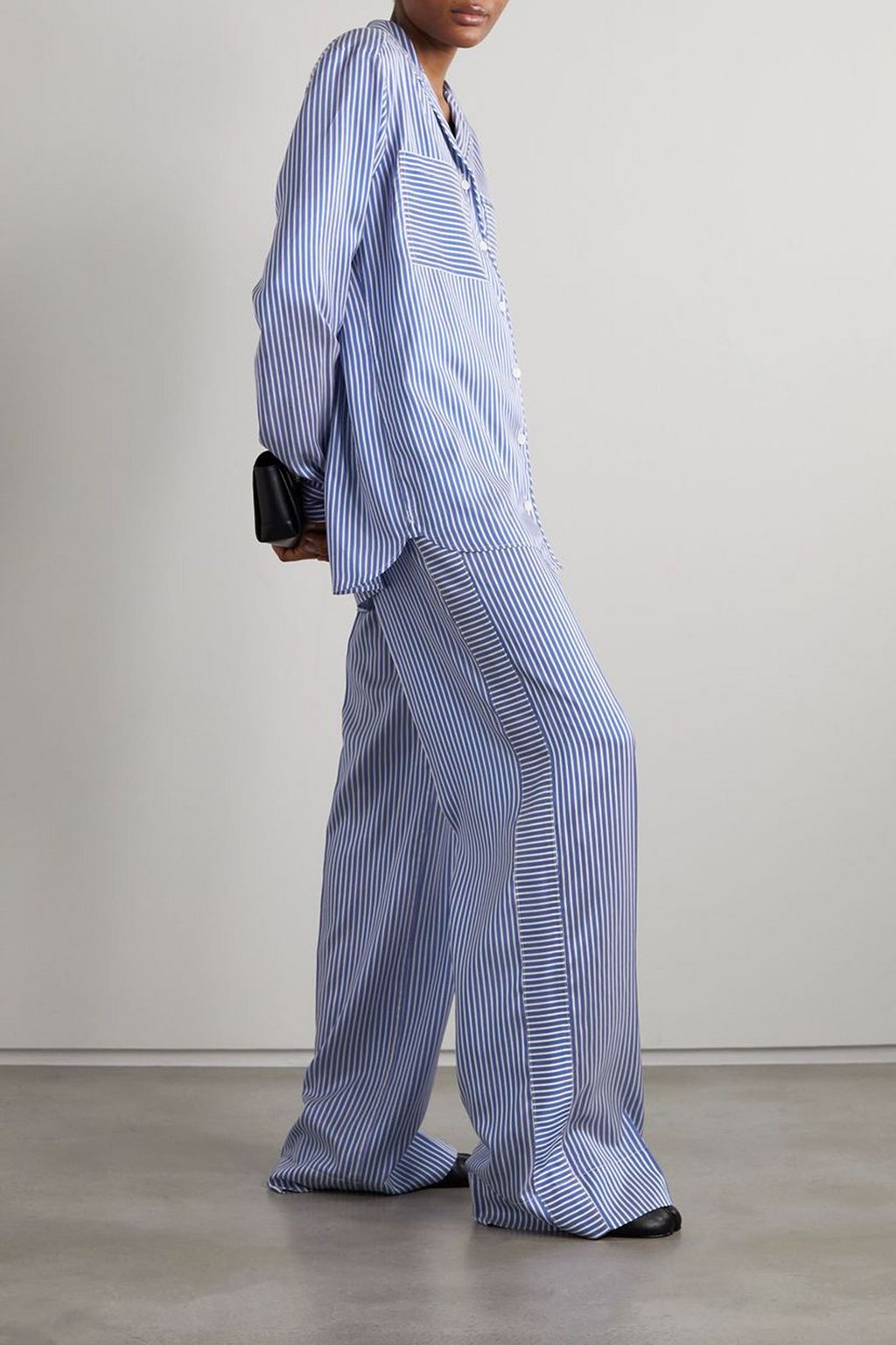 BURBERRY Embroidered striped silk shirt