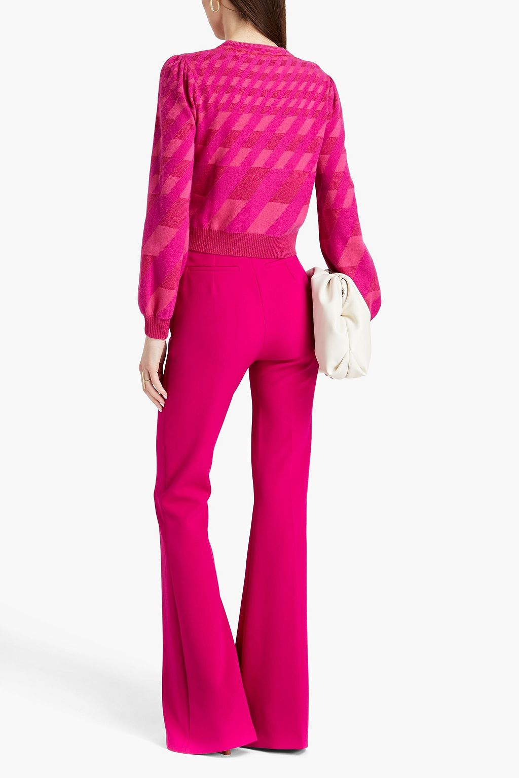 DIANE VON FURSTENBERG Viva metallic jacquard-knit wool-blend sweater