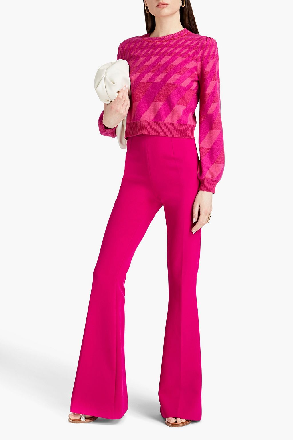 DIANE VON FURSTENBERG Viva metallic jacquard-knit wool-blend sweater