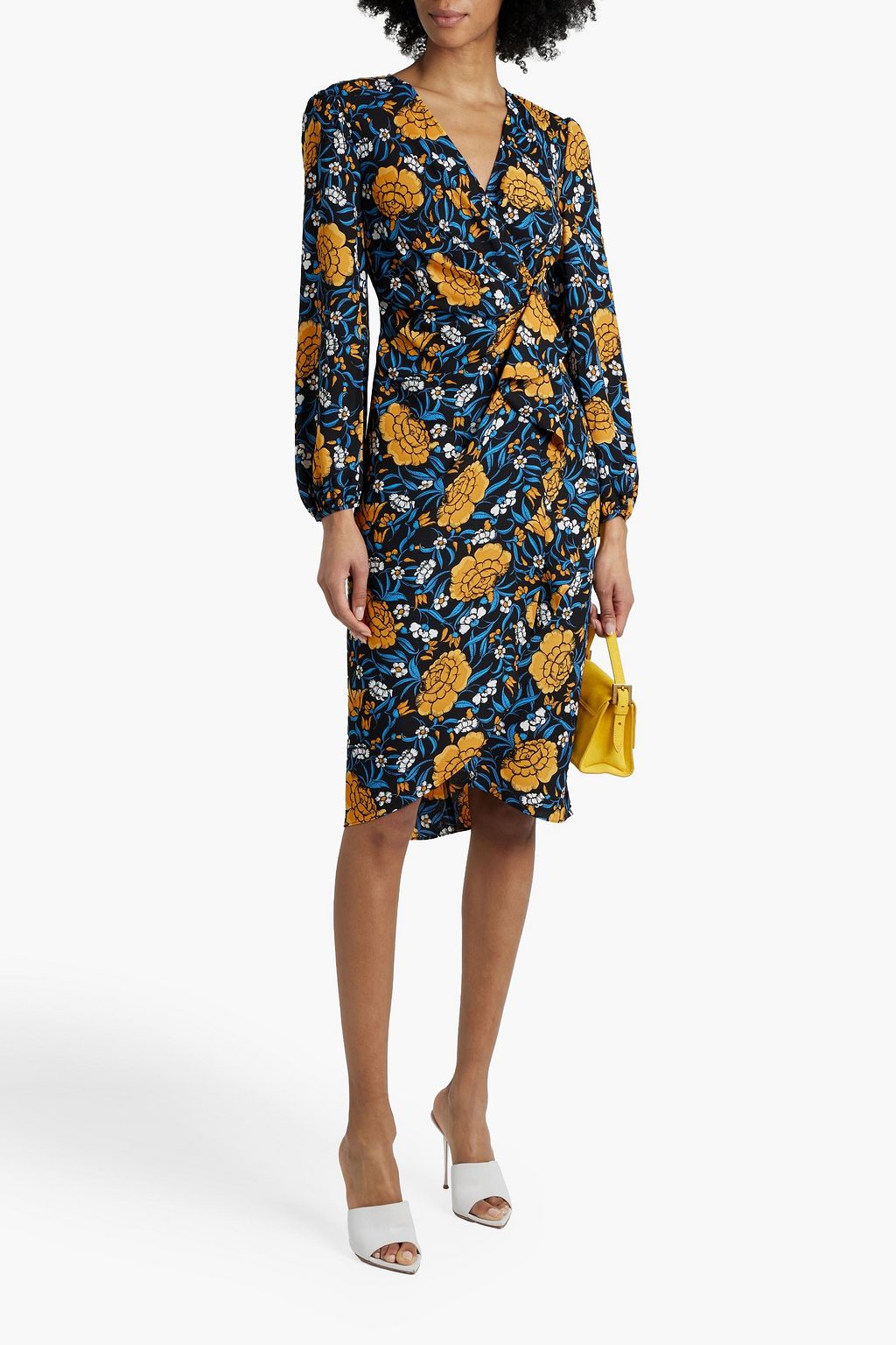 DIANE VON FURSTENBERG Thanatos wrap-effect floral-print crepe midi dress