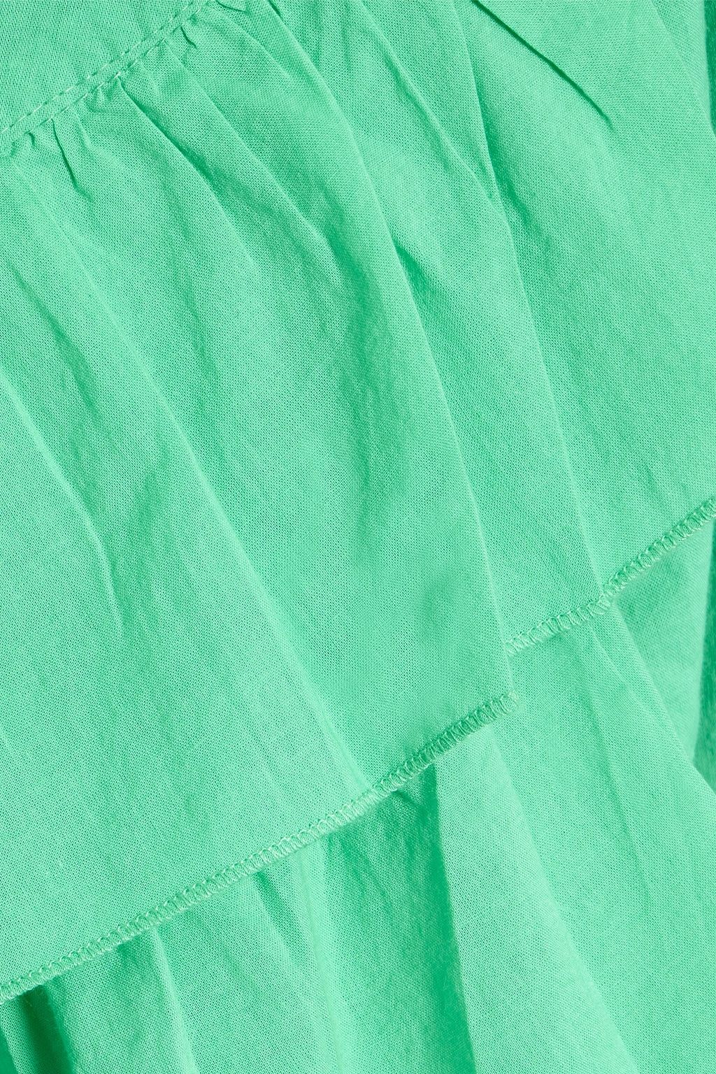 MELISSA ODABASH Tabitha ruffled cotton mini wrap dress