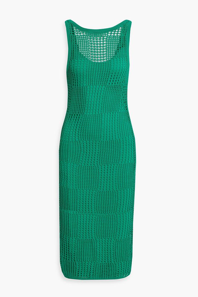Normandy open-knit cotton midi dress