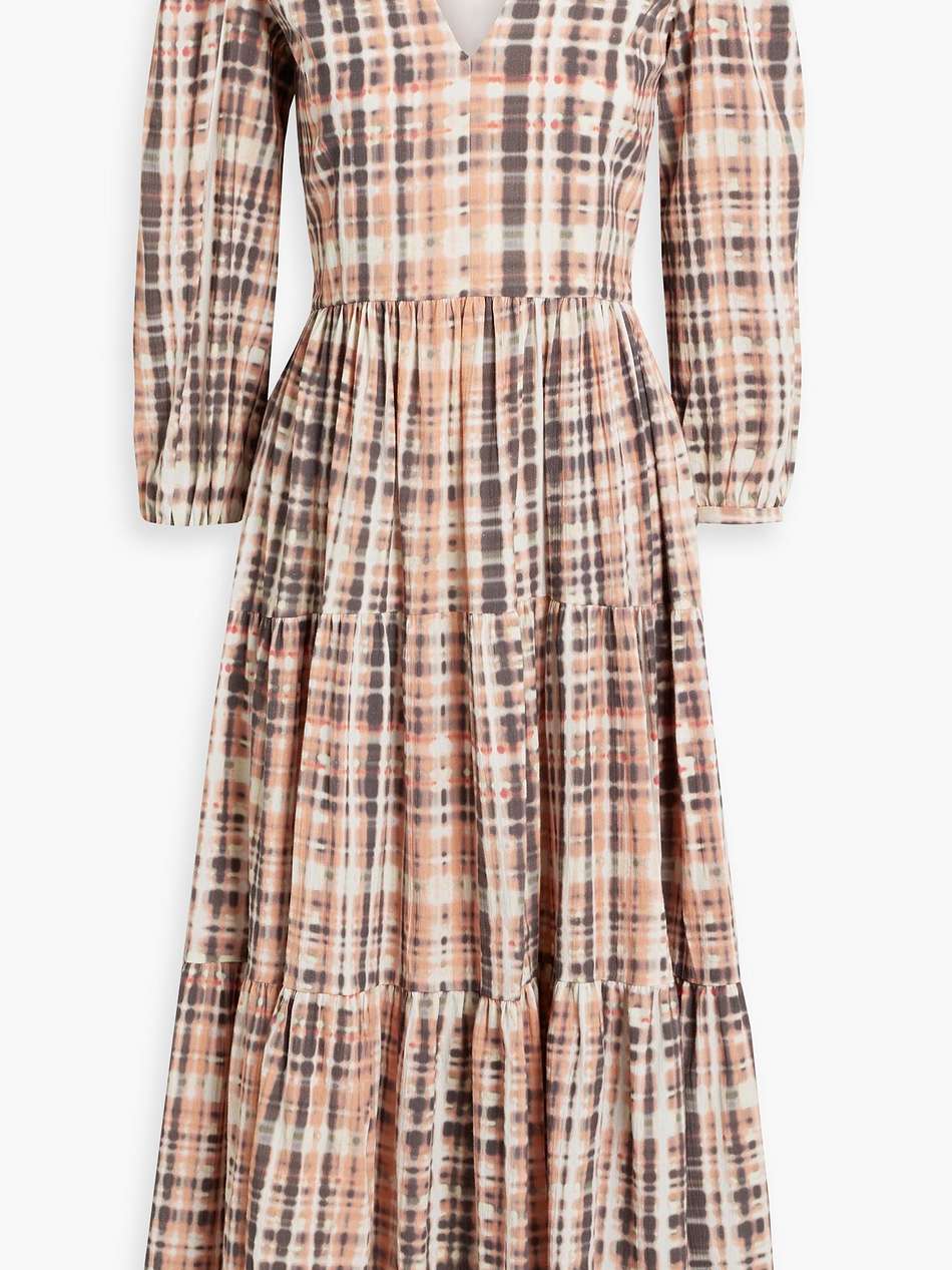 tobey tiered printed cotton midi dress