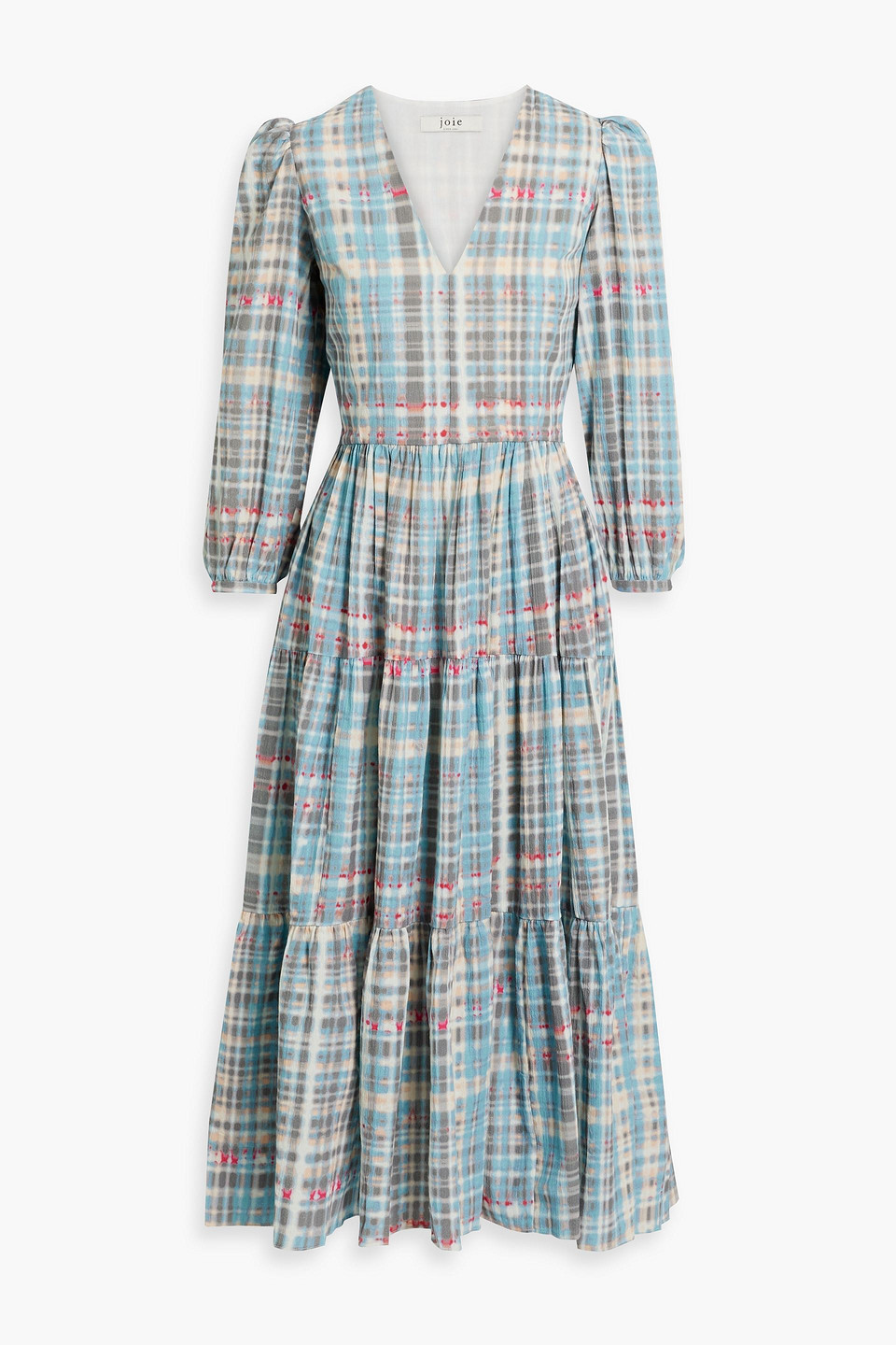 Joie Tobey tiered printed cotton midi dress