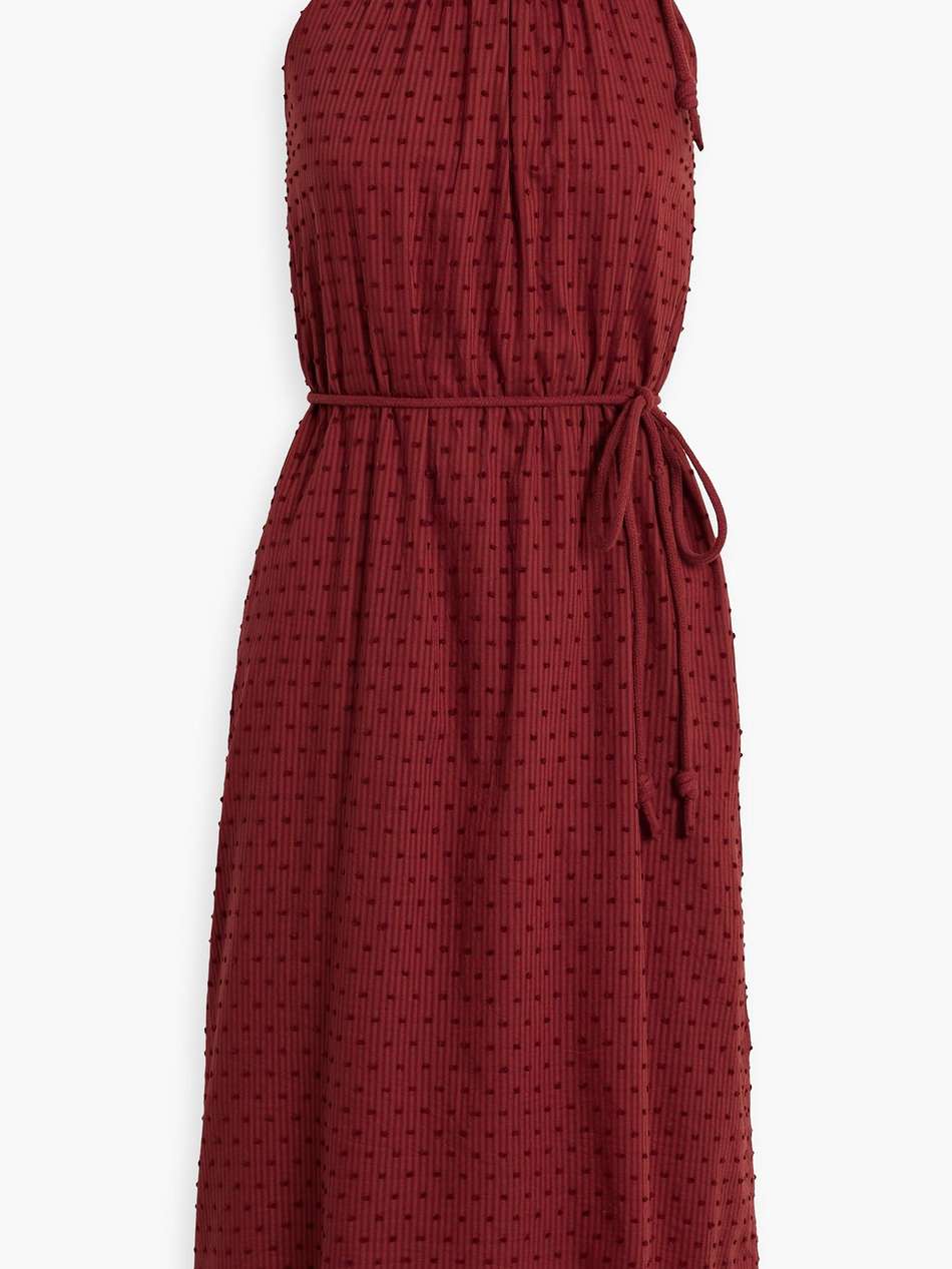 striped fil coupé cotton-jacquard dress