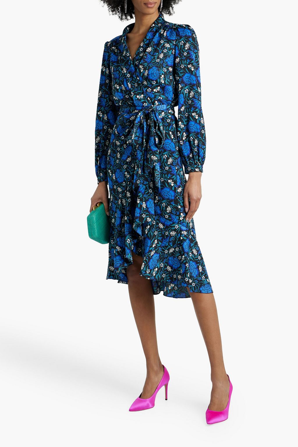 DIANE VON FURSTENBERG Carla floral-print crepe midi wrap dress | THE OUTNET