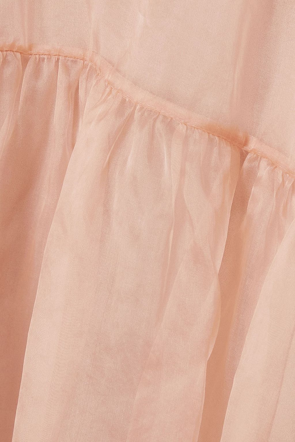 REDVALENTINO 러플 디테일 실크 오간자 미니 드레스
