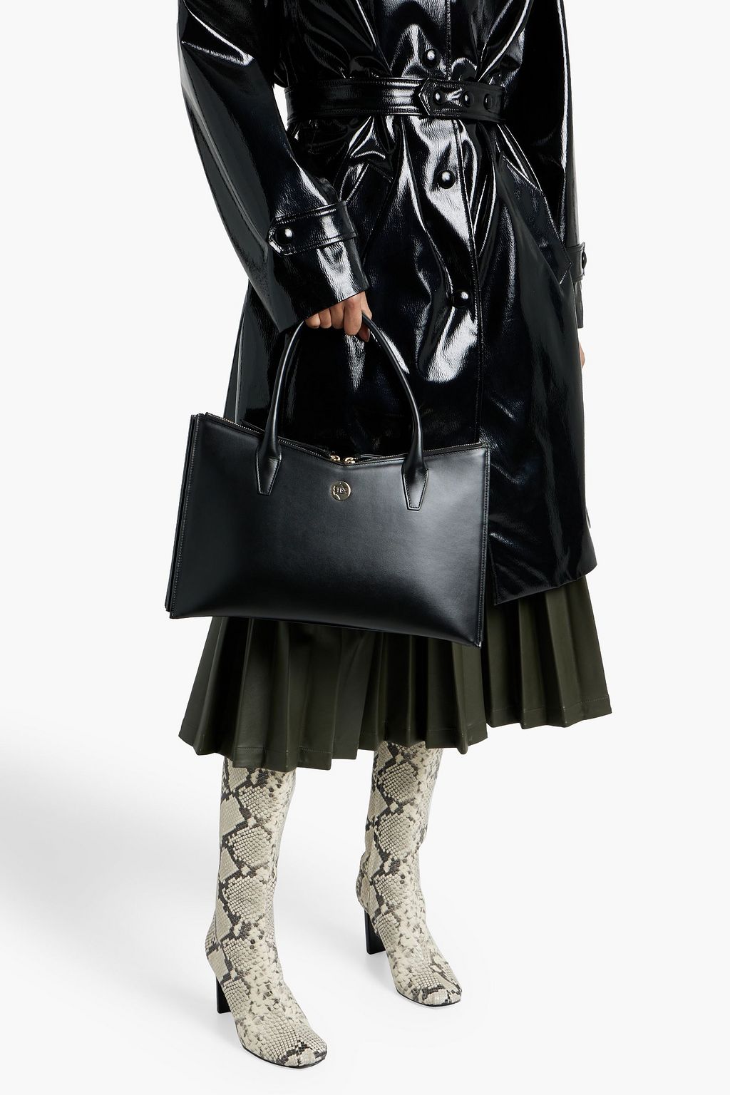 SARA BATTAGLIA Tati Plissé leather tote