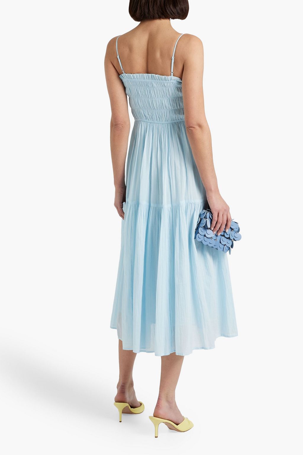 JOIE Lesse shirred cotton-gauze midi dress