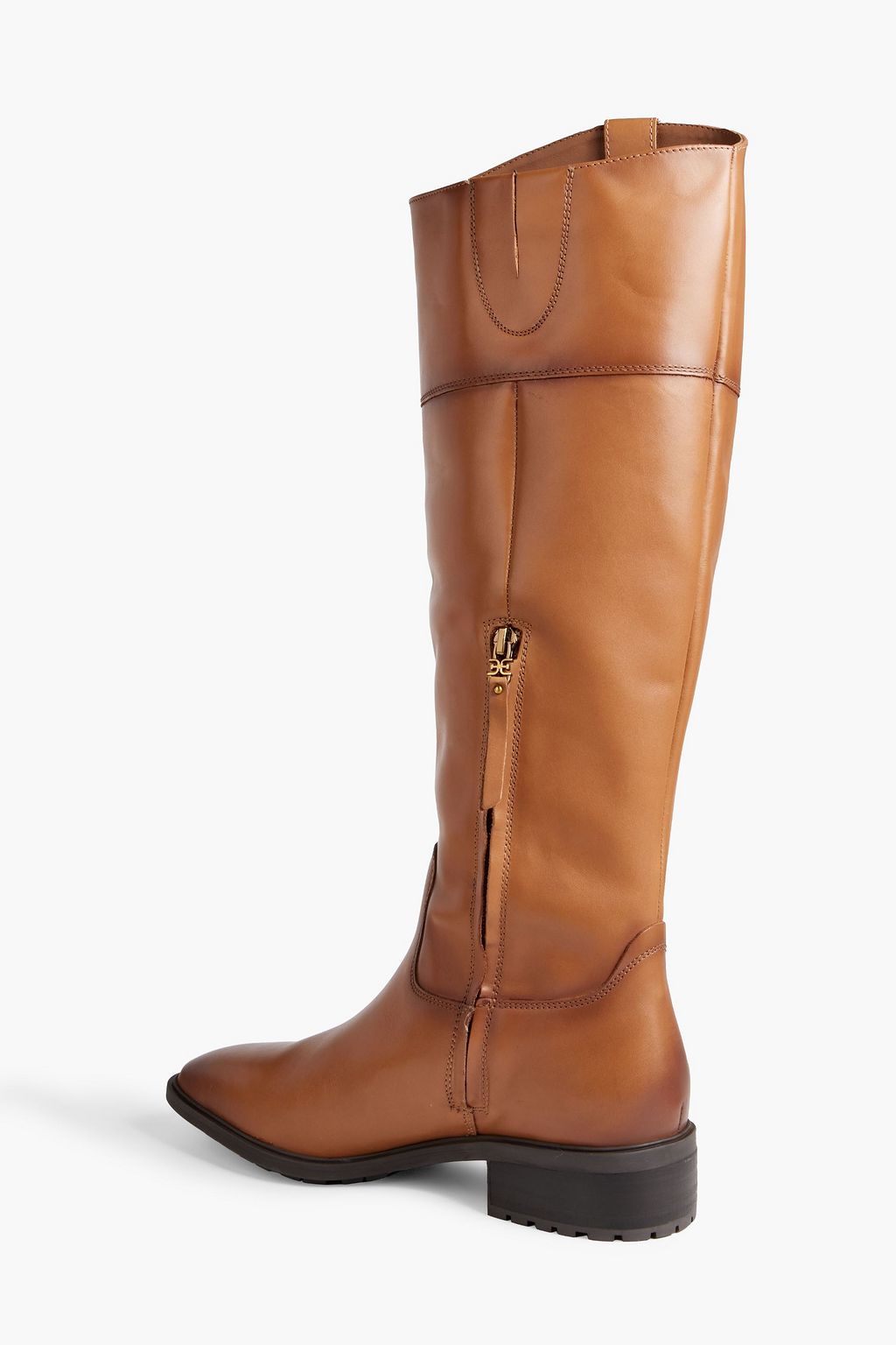 SAM EDELMAN Drina burnished-leather knee boots