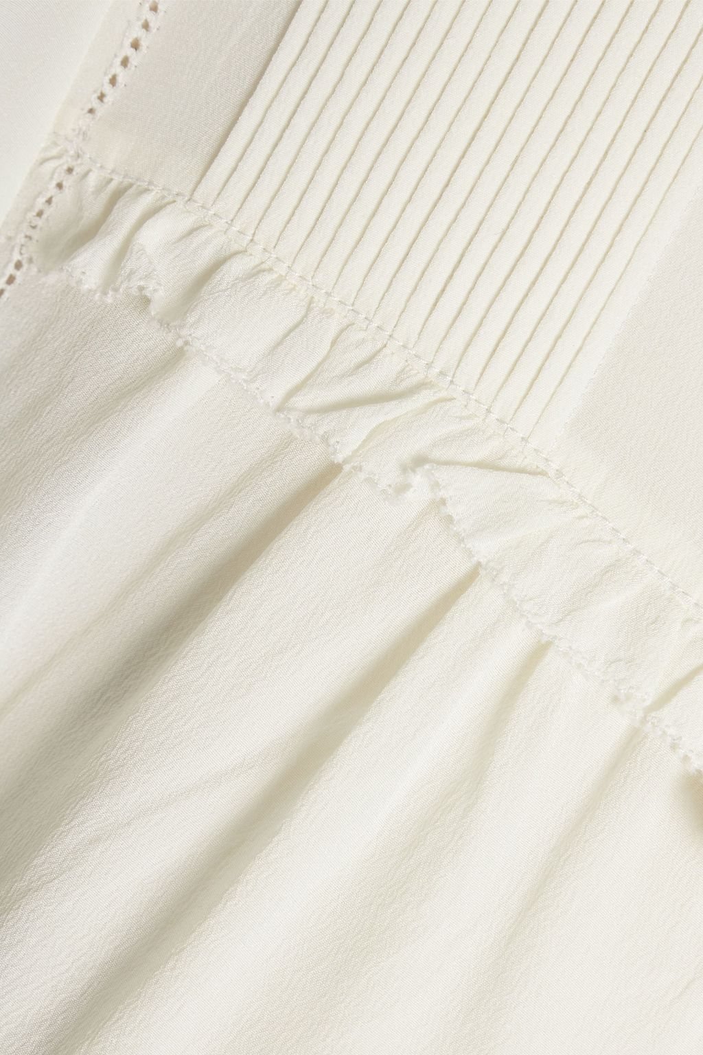 JOIE Yerba pintucked silk-crepe blouse
