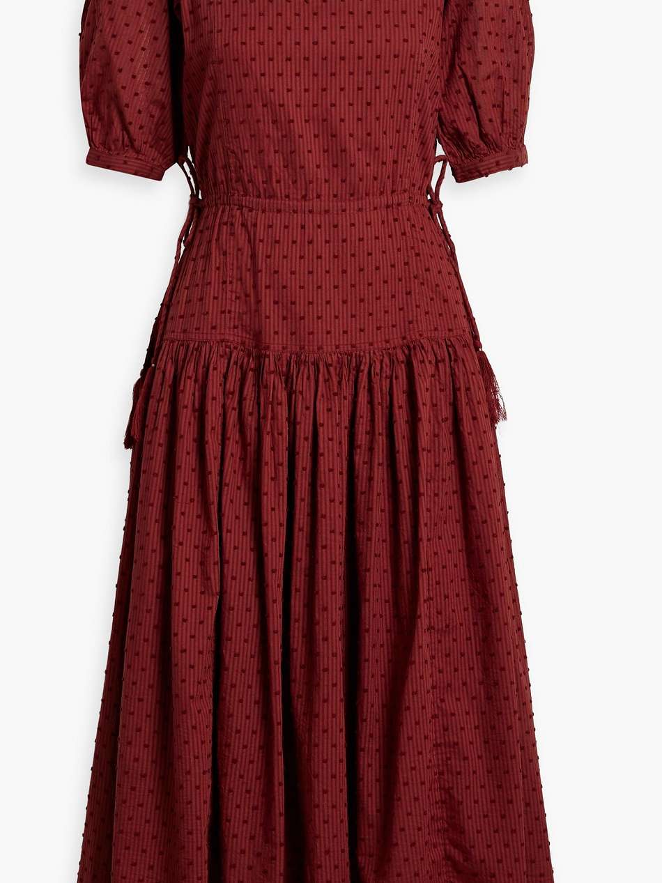 nashua striped fil coupé cotton-jacquard midi dress