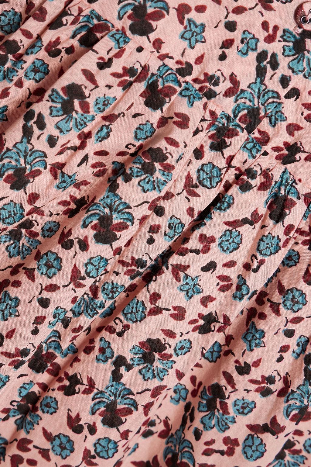 JOIE Gathered floral-print cotton mini dress