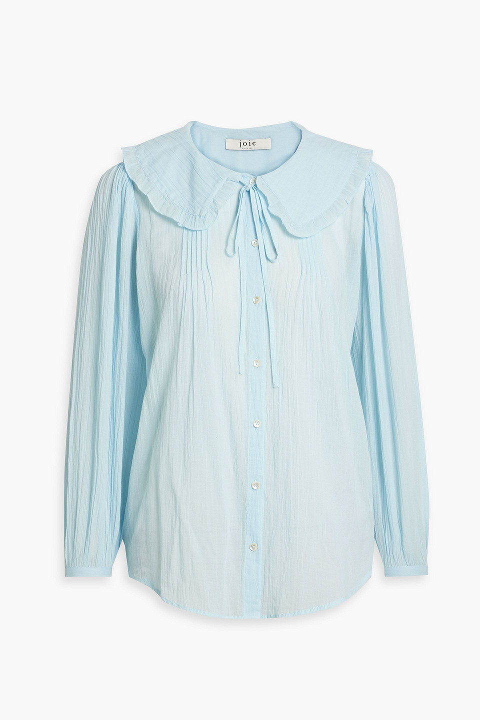 Joie Pintucked Cotton Blouse In Sky Blue