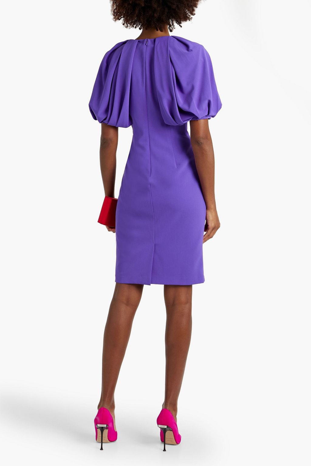 BADGLEY MISCHKA Gathered crepe mini dress