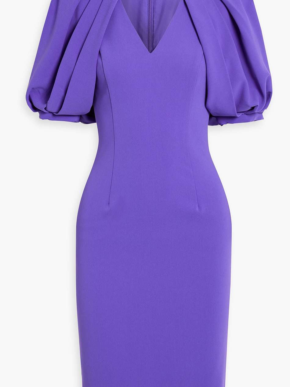 gathered crepe mini dress