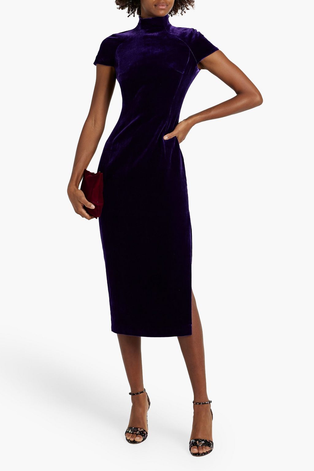 RASARIO Velvet midi dress