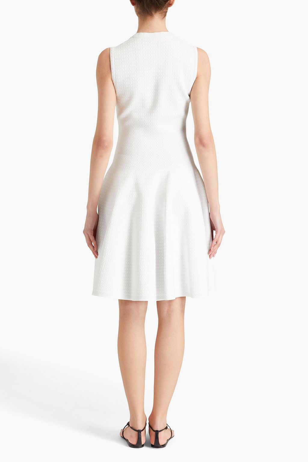 ALAÏA ジャカードニット ミニワンピース メタリック