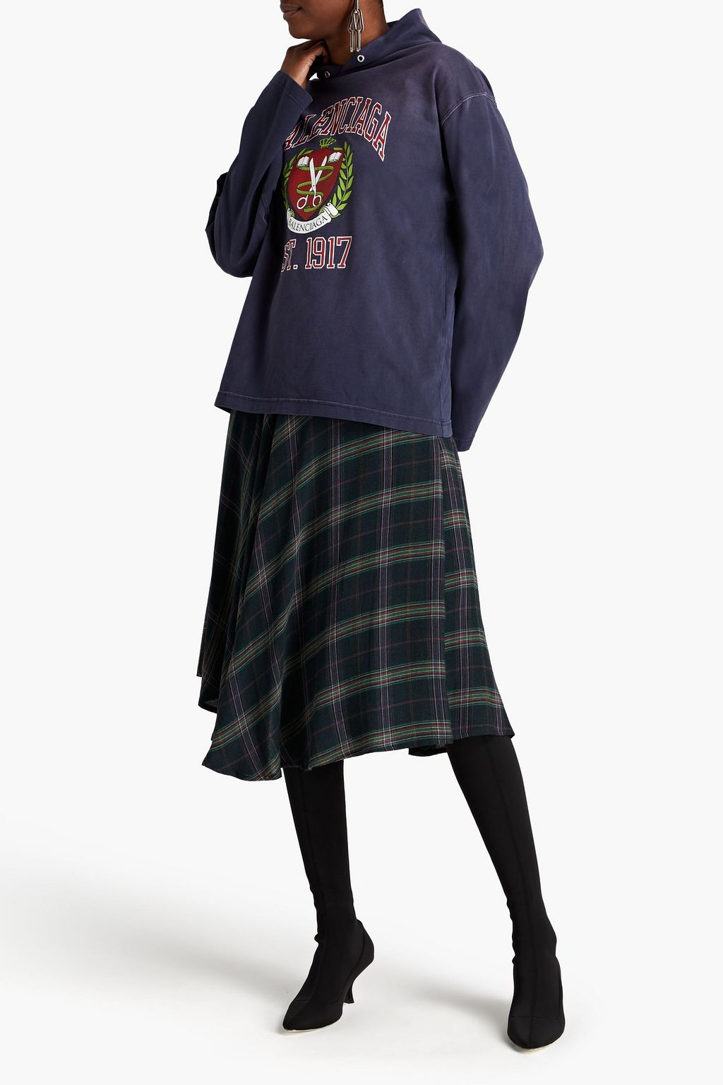 BALENCIAGA コットンジャージー フーディ プリント入り