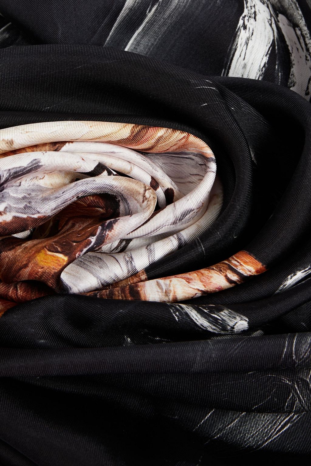 MOSCHINO Printed silk-twill scarf
