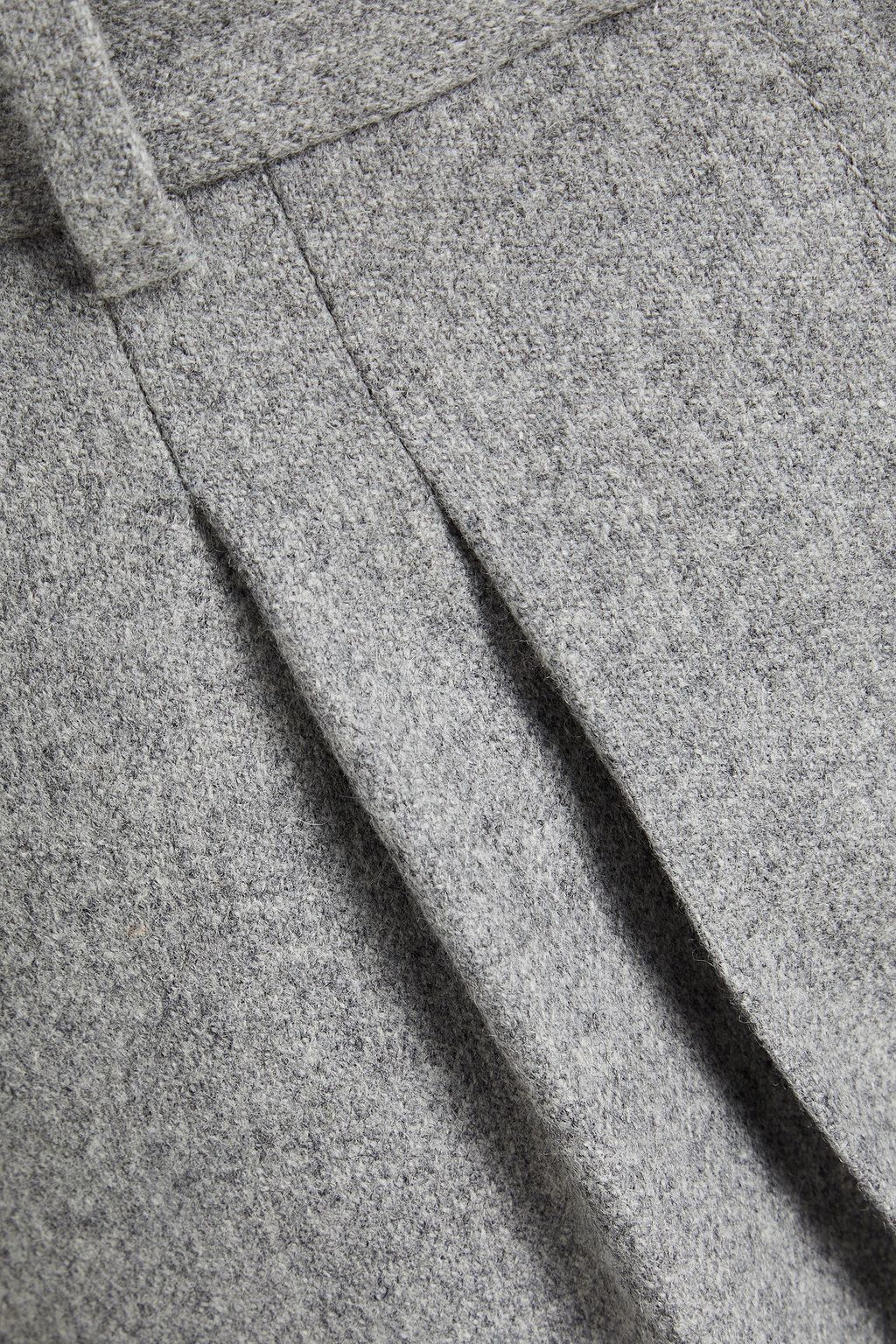 BELLA FREUD Wool and cashmere-blend flannel wide-leg pants