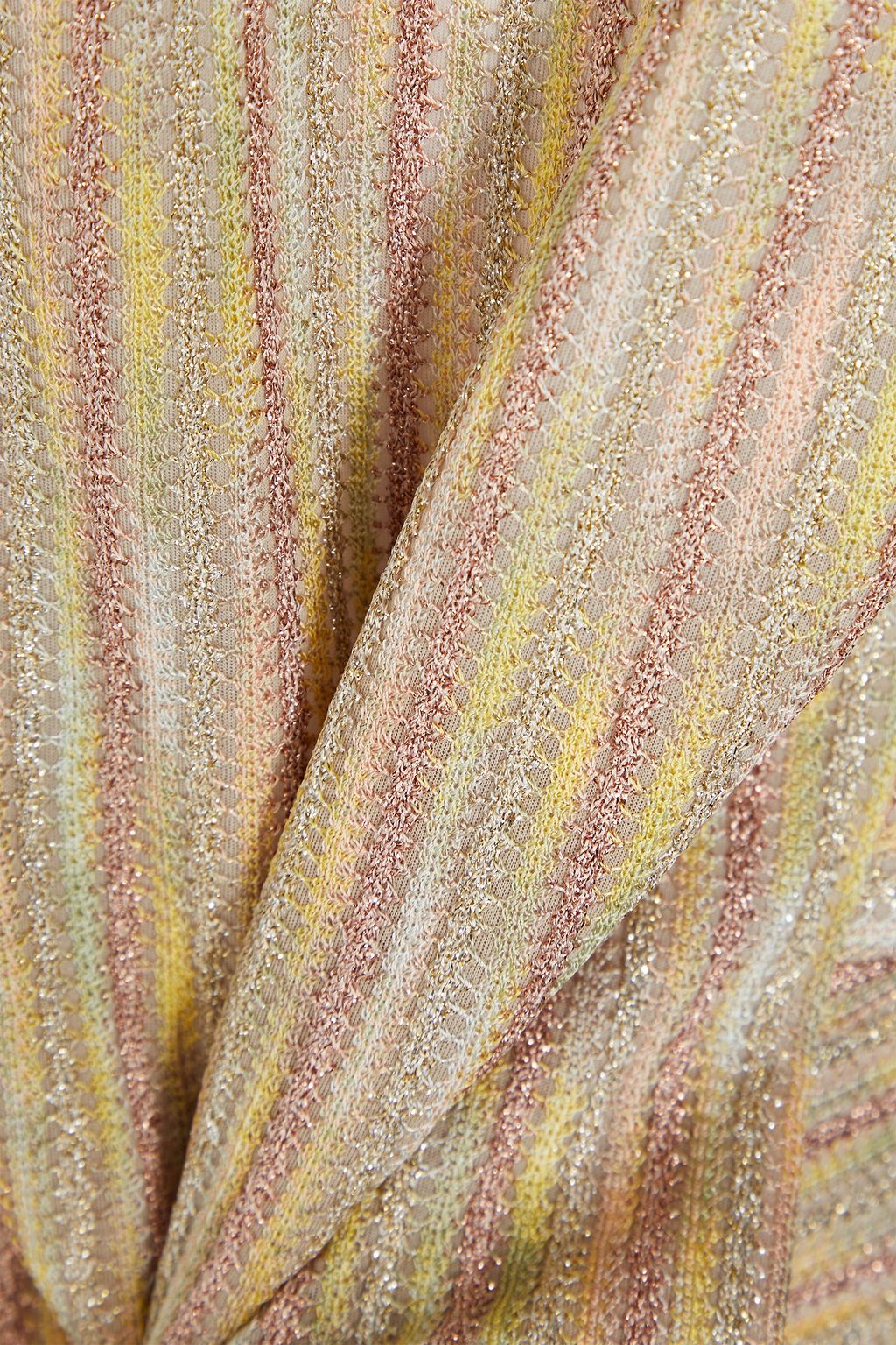 MISSONI Metallic crochet-knit mini dress