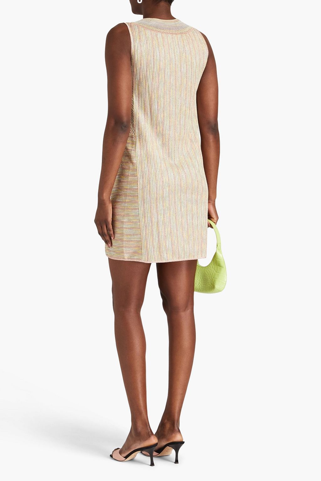MISSONI Metallic crochet-knit mini dress