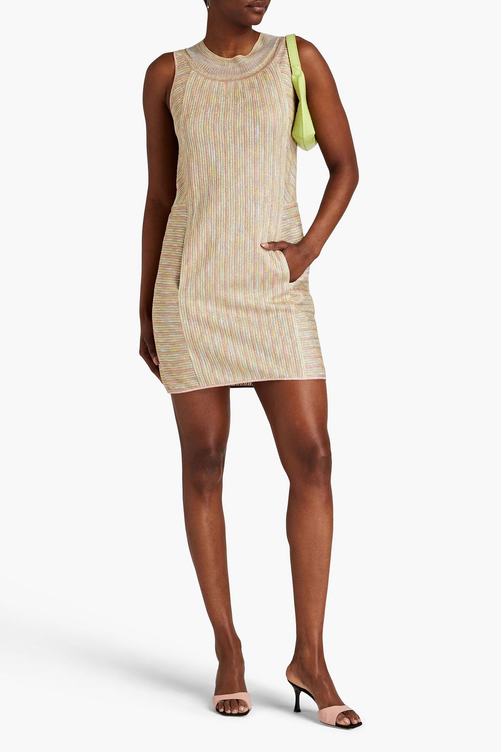 MISSONI Metallic crochet-knit mini dress