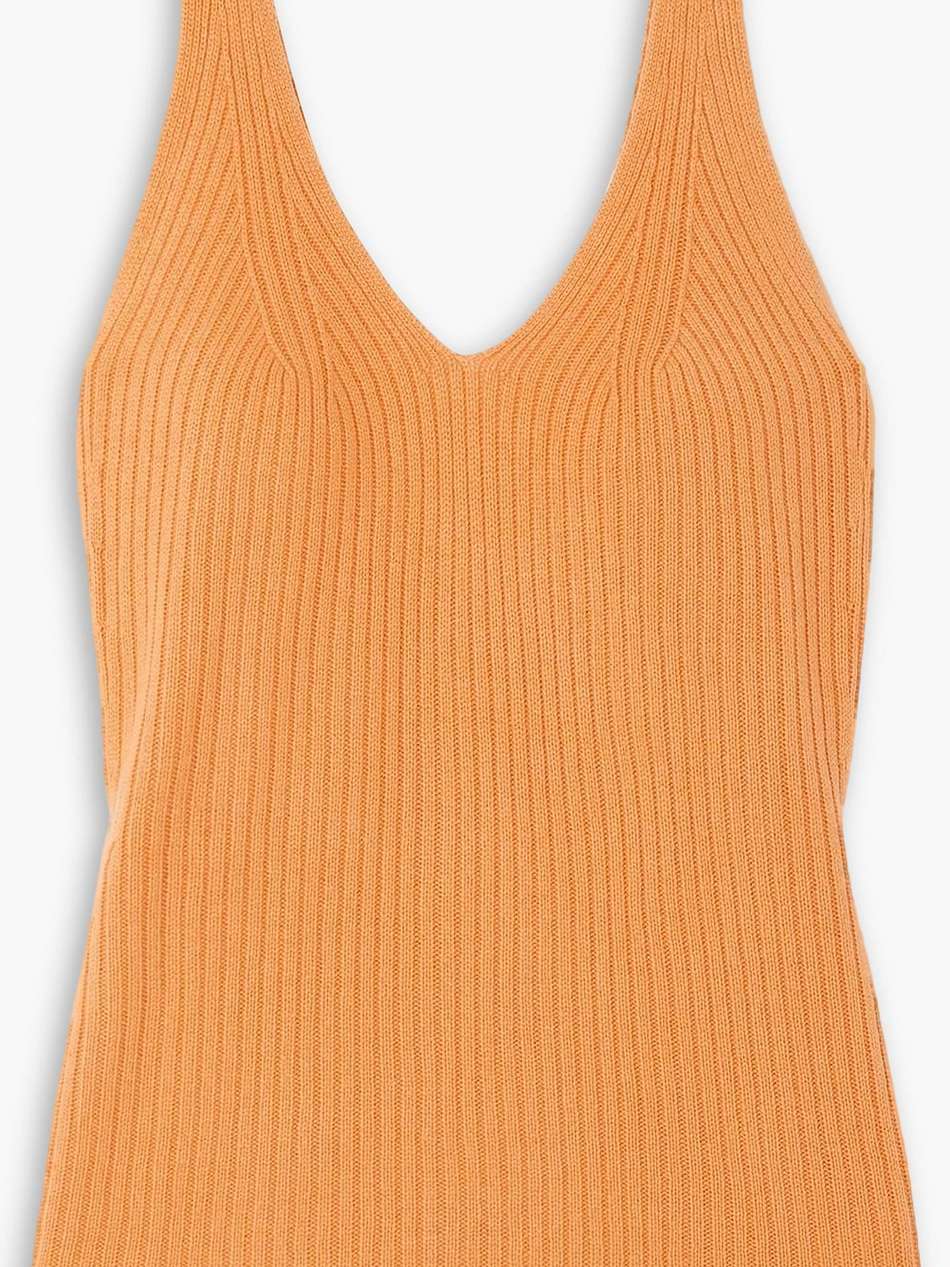 new apple ford ribbed silk and cashmere-blend tank