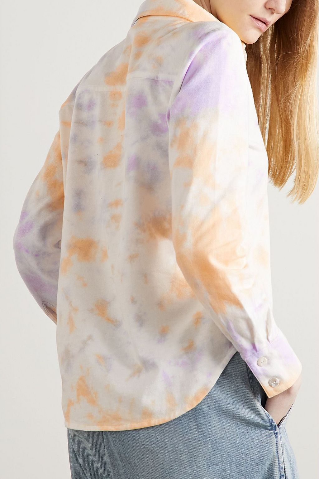 THE ELDER STATESMAN Tie-dyed cotton and cashmere-blend shirt