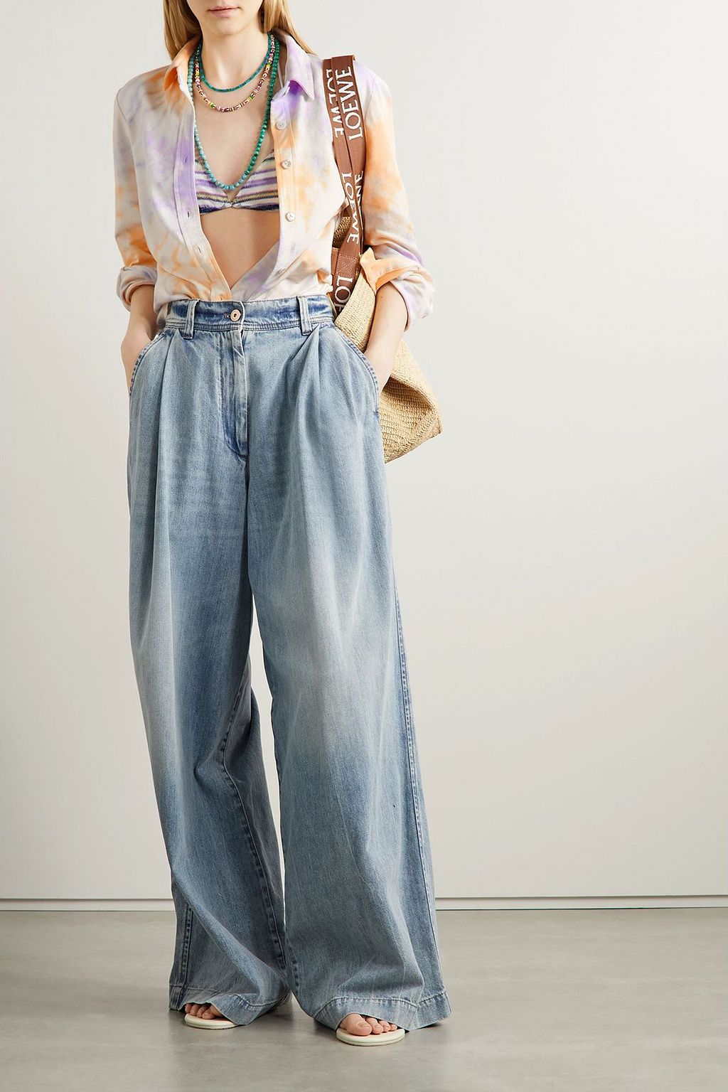 THE ELDER STATESMAN Tie-dyed cotton and cashmere-blend shirt