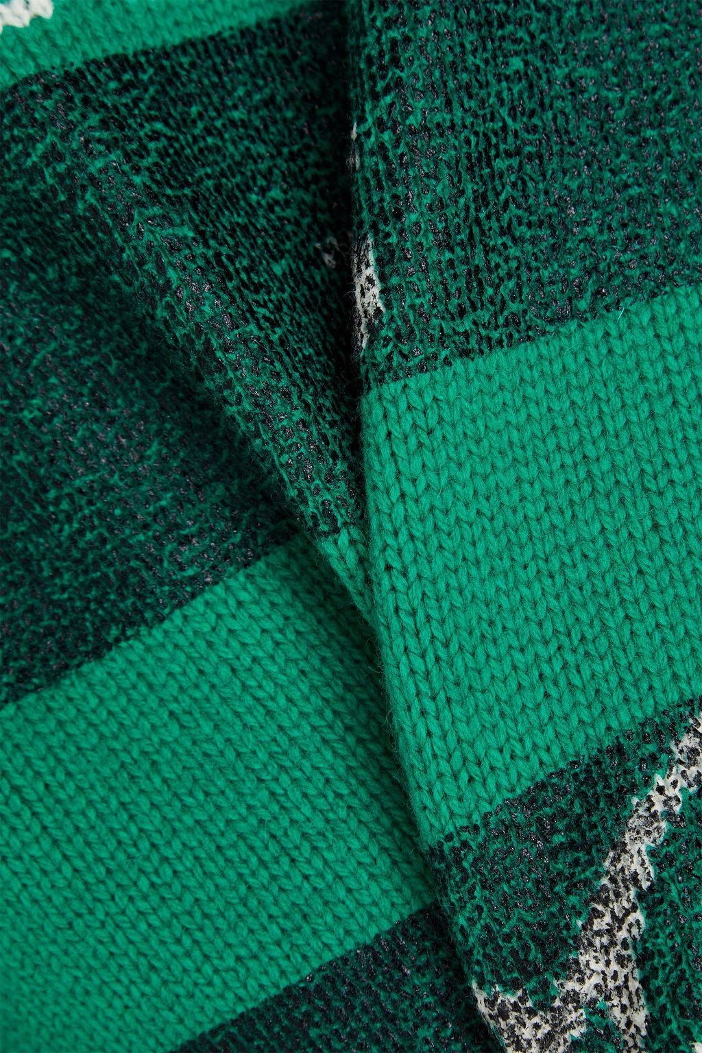 BELLA FREUD Coated intarsia merino wool-blend sweater