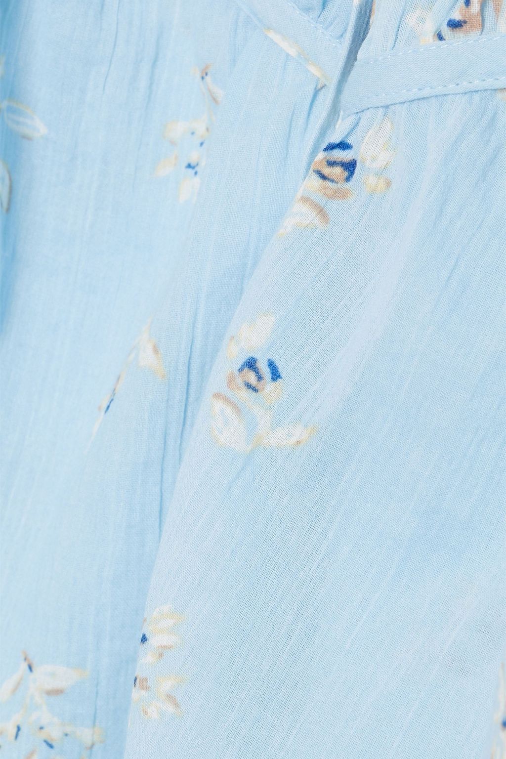 JOIE Shirred gathered floral-print cotton blouse
