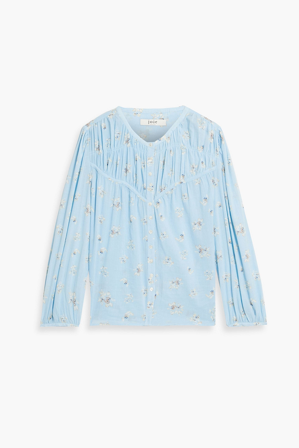 Fanning floral-print cotton-gauze top