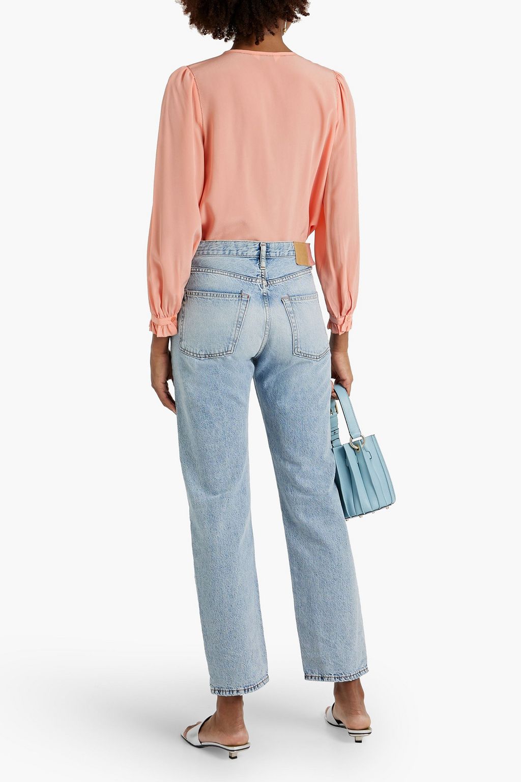 JOIE Yerba pintucked silk-crepe blouse