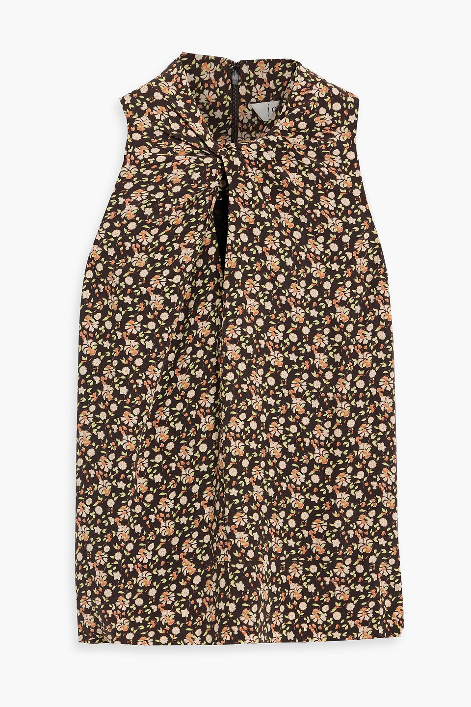 Maraloma twist-front floral-print silk top