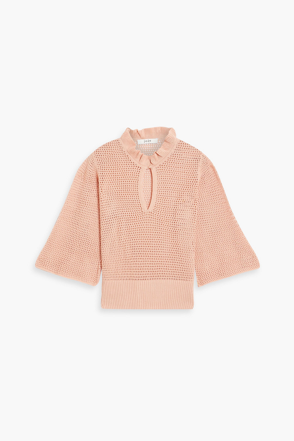 Shop Joie Friedell Crochet-knit Cotton Sweater In Antique Rose