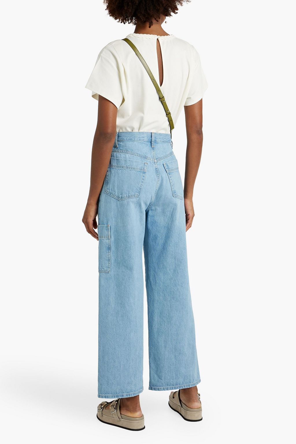 JOIE Sola braid-trimmed cotton-jersey T-shirt