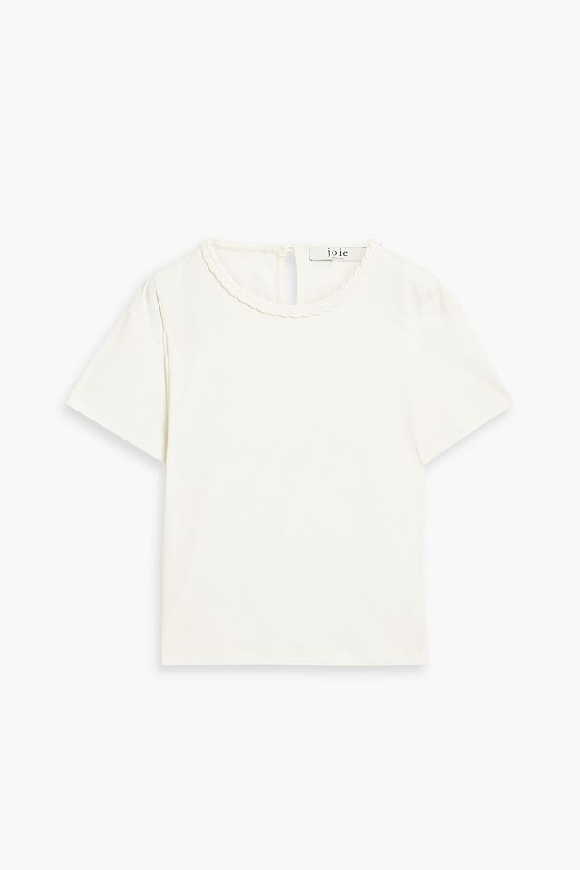 Sola braid-trimmed cotton-jersey T-shirt